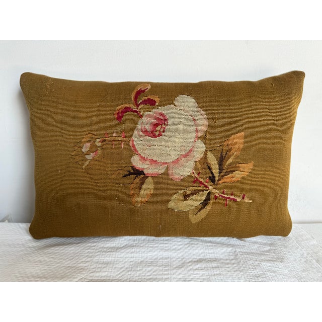 French 1850 French Aubusson Tapestry Pillow For Sale - Image 3 of 3