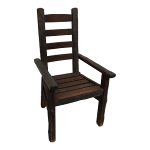 Mid 20th Century Reed Brothers Barkwood Ladder Back Chair