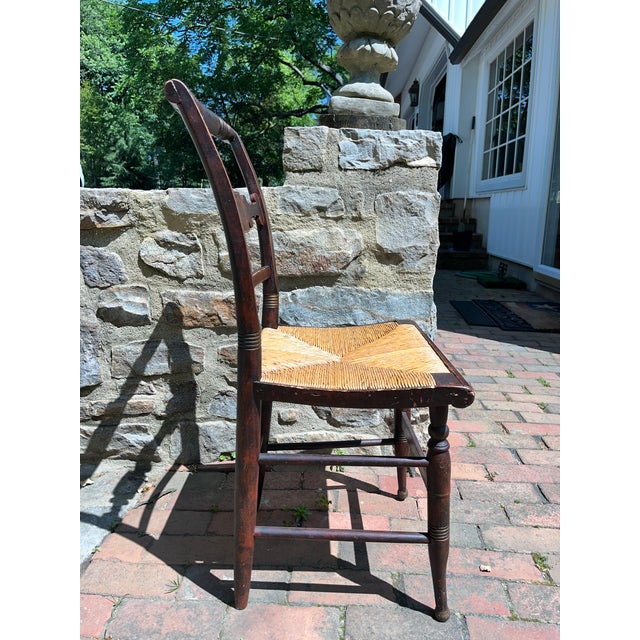 American Antique 19th Century Hitchcock Chair With Rush Seat Chairish