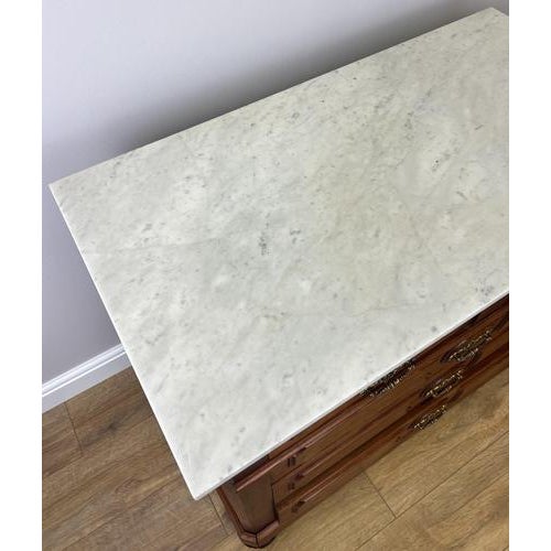 Vintage French Style Chest of Drawers with Marble Top For Sale - Image 11 of 16