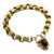 Early Victorian 14k Gold Padlock Heart Clasp Rolo Link Bracelet For Sale