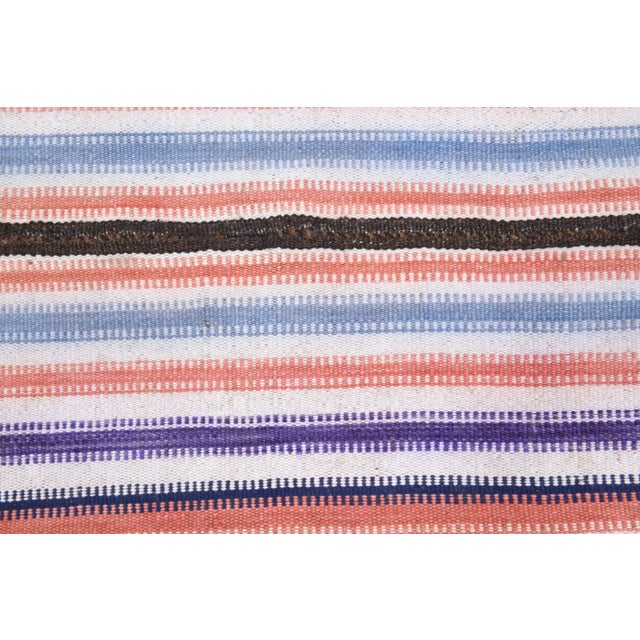 Pink Vintage Turkish Oushak Handmade Wool Cotton Pink Kilim Area Rug For Sale - Image 8 of 11