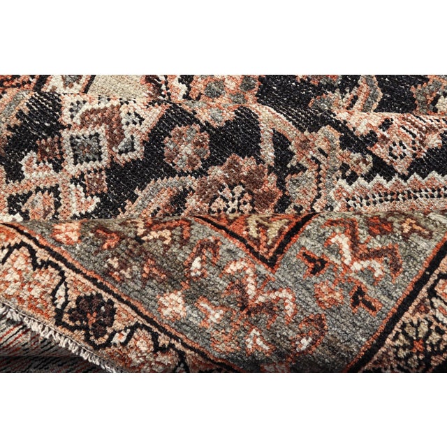 Textile Antique Persian Bidjar Rug With Intricate Floral Medallion 8'9 X 11'5 For Sale - Image 7 of 8