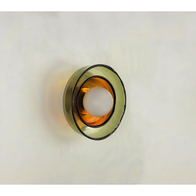 Contemporary Dual-Shade Glass Wall Lamp by Naama Hofman For Sale - Image 3 of 4