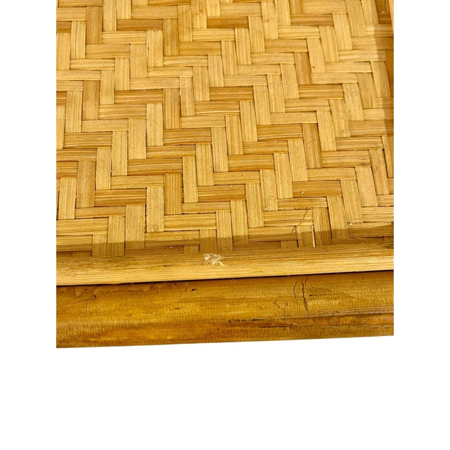 Wood Vintage Bamboo and Rattan Bed Dining Tray For Sale - Image 7 of 12