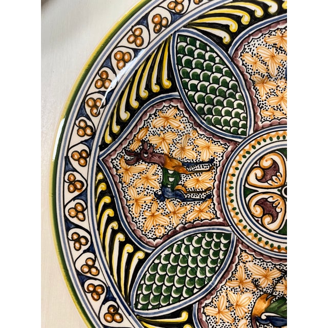 1990s Coimbra Ceramic - Hand Painted Portuguese Plate 6 For Sale - Image 5 of 10