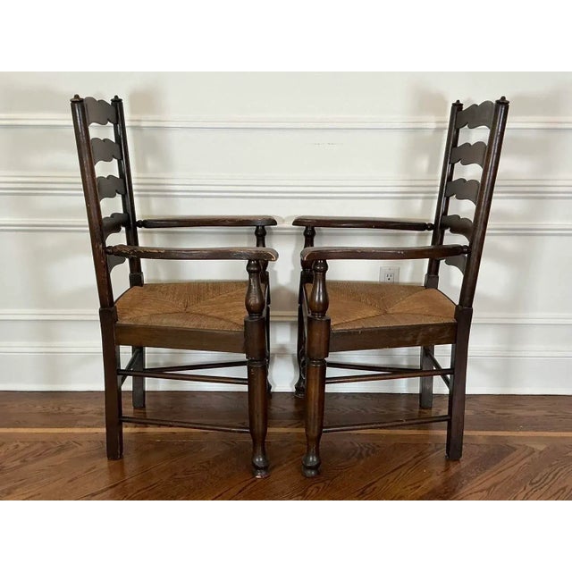Antique English Elm Ladder Back Dining Chairs—A Set of 10 For Sale In New York - Image 6 of 18