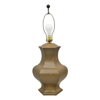 Vintage Chinoiserie Patinated Copper Hexagonal Oriental Ginger Jar Table Lamp For Sale