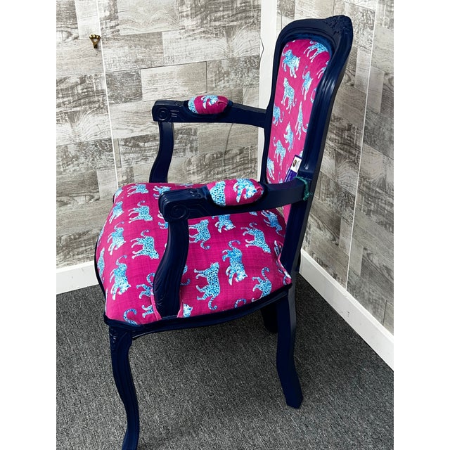 French Whimsical Animal Print - Updated Louis XV-Style Chair For Sale - Image 3 of 7