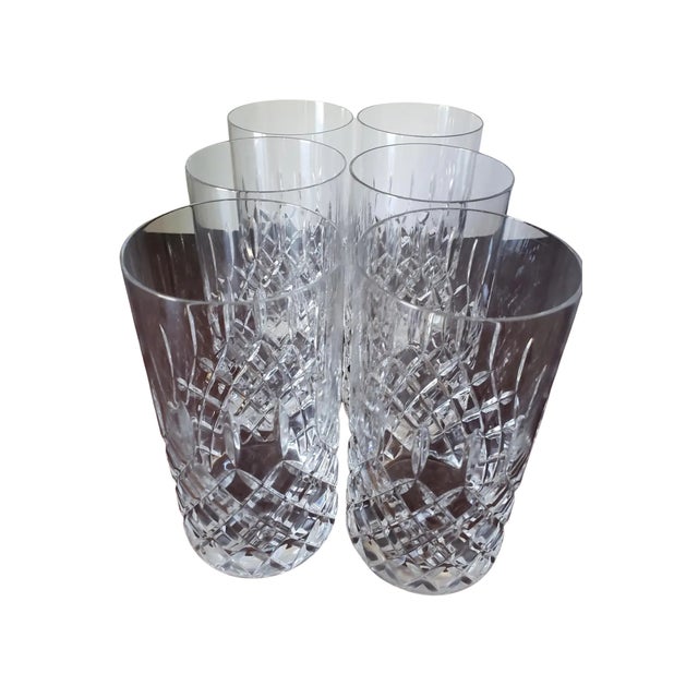 Mid-Century Modern Mid-Century Mikasa Coventry Crystal Highball Glasses | Set of 6 Diamond-Cut For Sale - Image 3 of 6