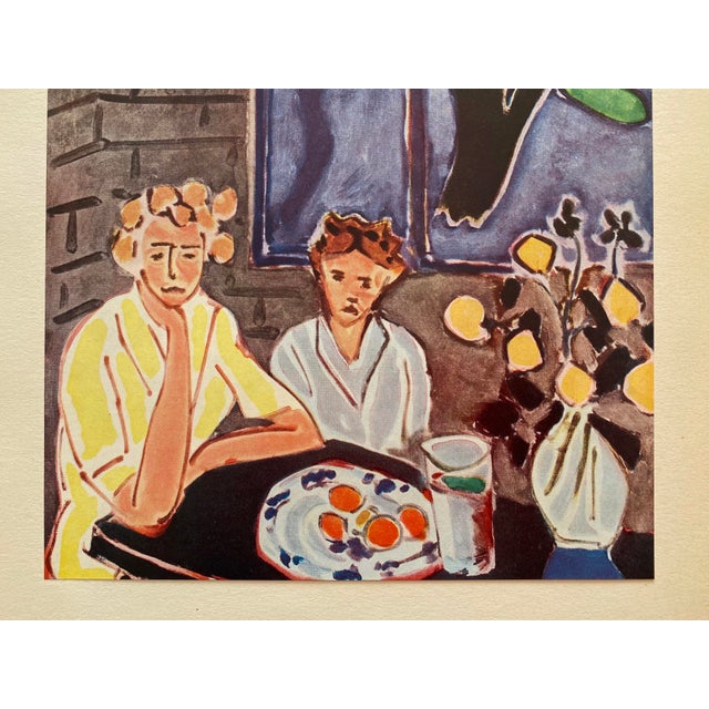Henri Matisse Henri Matisse Vintage 1958 Italian Fine Art Lithograph Print " Two Girls Before a Blue Window " 1947 For Sale - Image 4 of 11