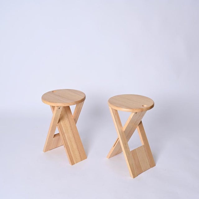 Set of Mid-Century French TS Folding Stools by Roger Tallon for Sentou, 1970s For Sale - Image 12 of 13