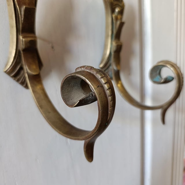 Antique French Bronze Curtain Tiebacks with Architectural Detailing, 1890s, Set of 2 For Sale - Image 3 of 8