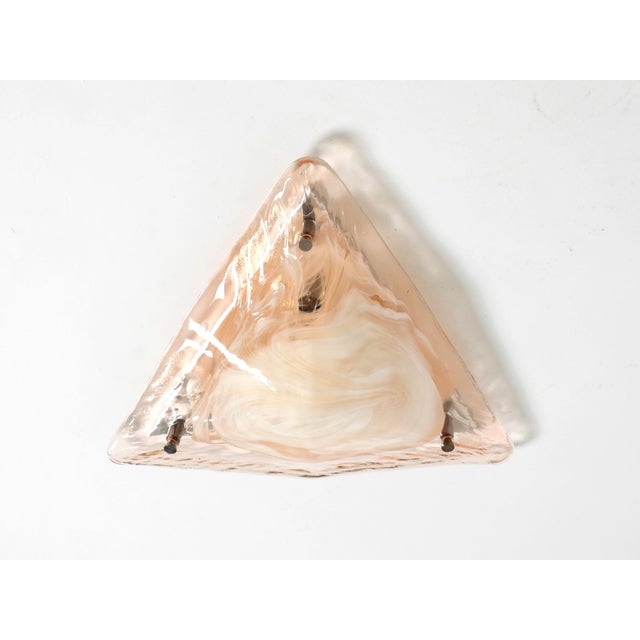 Postmodern Large Triangular Murano Glass Ceiling Light from La Murrina, 1970s For Sale - Image 3 of 18