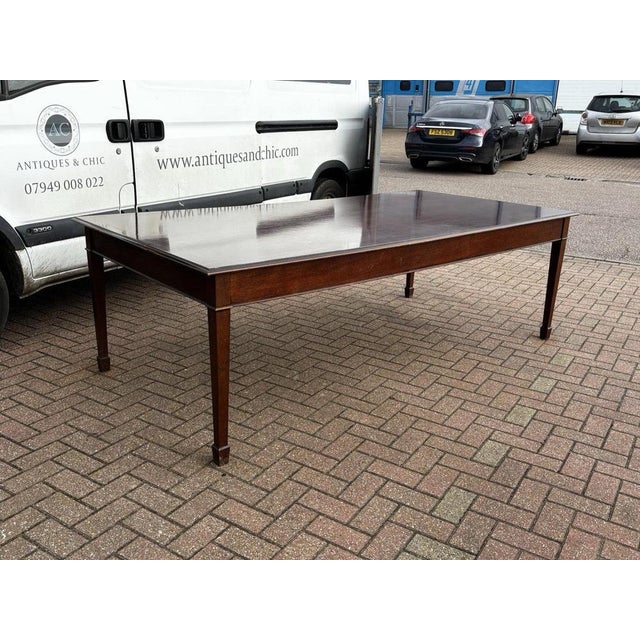 Dining Table and Dining Chairs in Green Leather, Set of 9 For Sale - Image 16 of 18