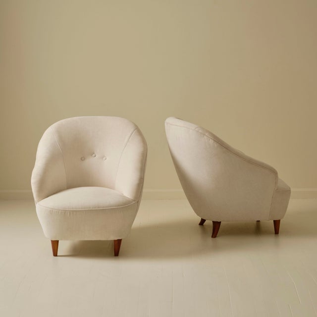 Mid-Century Modern Gio Ponti by Casa & Giardino Armchairs, a Pair, 1940s For Sale - Image 3 of 7