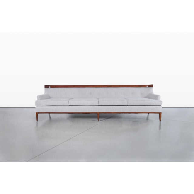 Mid-Century Modern Curved Walnut Sofa by Erwin Lambeth and Tomlinson, 1950s For Sale - Image 9 of 14
