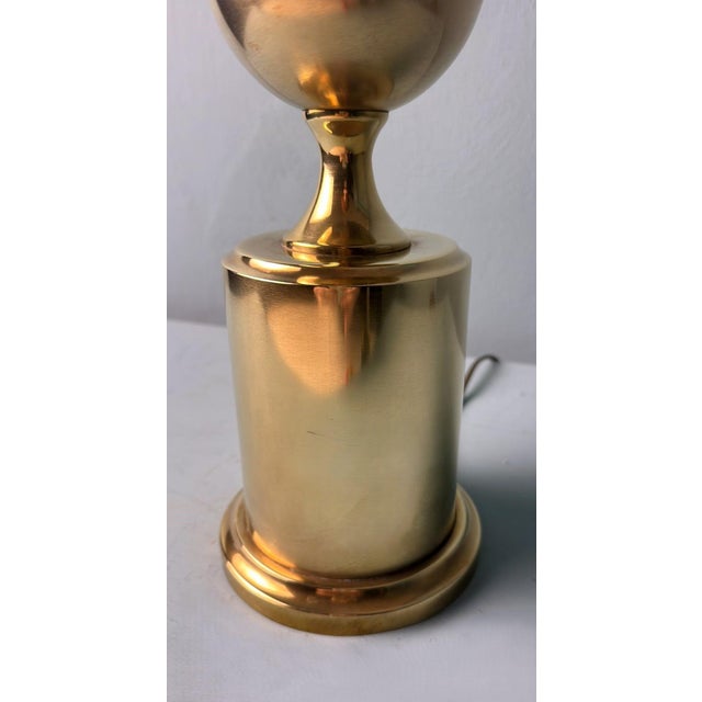 1960s Barbier Style French Space Age Brass Table Lamp For Sale - Image 9 of 12
