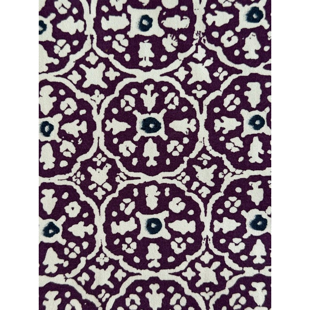 2020s China Seas Nitik II Purple Navy on Tint Screen Printed Suncloth Fabric 4 6/8 Yards For Sale - Image 5 of 6