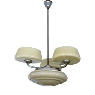 Lage Art Deco Pendant Light in Glass, 1930s For Sale