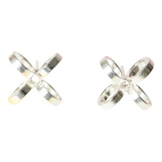 Modernist Silver Earrings from Cecilia Johansson, 1970s For Sale