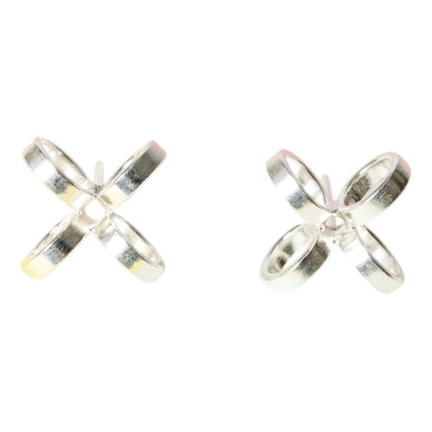 Modernist Silver Earrings from Cecilia Johansson, 1970s, Set of 2 For Sale