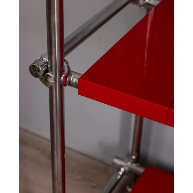 Red Vintage Industrial Chromed Metal Shelf, 1970s For Sale - Image 8 of 12