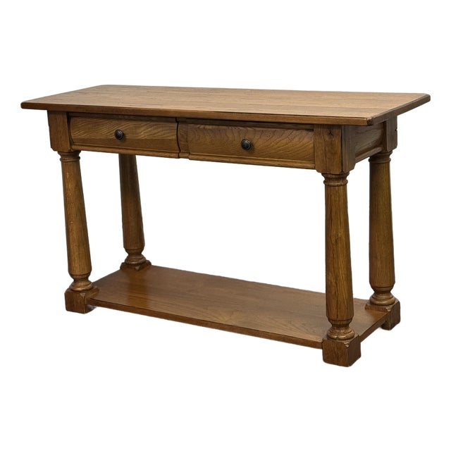 Broyhill Attic Heirlooms Rustic Oak Console / Sofa Table For Sale
