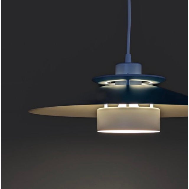 Turquoise Turquoise and White Pendant Lamp from Dana Light, Denmark, 1970s For Sale - Image 8 of 10
