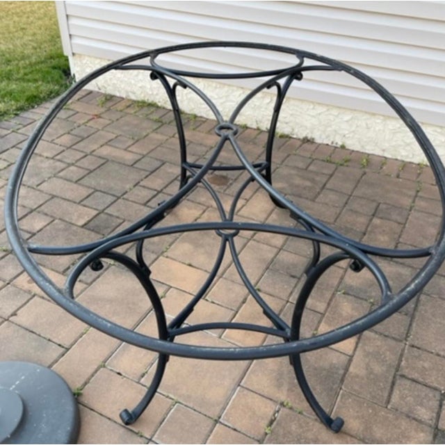 Brown Jordan Roma Table Frame and Weighted Umbrella Base With Canvas Umbrella For Sale - Image 9 of 15