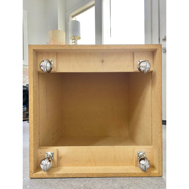 Postmodern Nightstands or Side Tables (Cubes on Casters), a Pair For Sale - Image 6 of 13