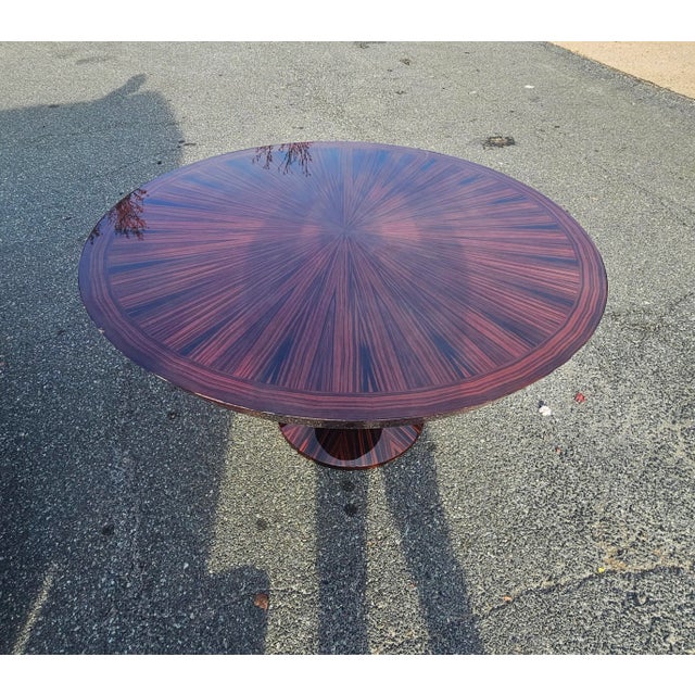 Dakota Jackson Heraldic Collection Mixed Rosewood and Ebony Round Dining Table For Sale - Image 9 of 11