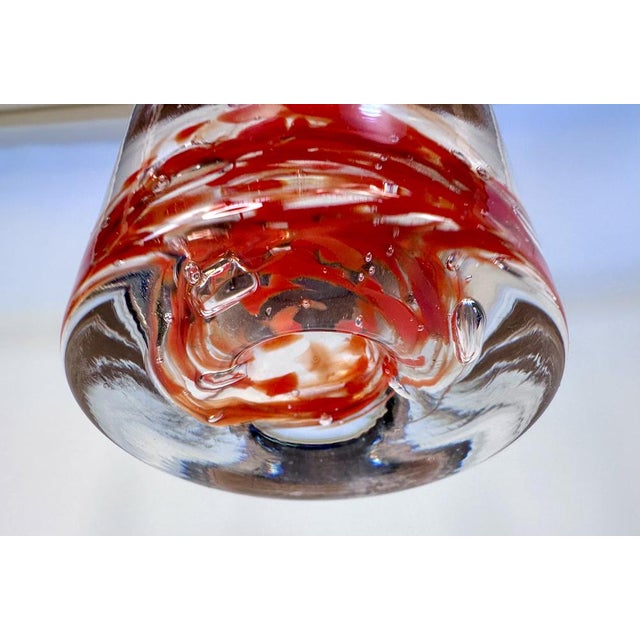 1960s 3-Light Brass and Mouth-Blown Glass Art Hanging Lamp, Sweden 1960s For Sale - Image 5 of 18