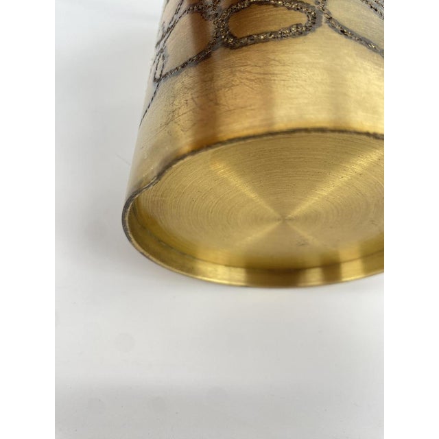 Mid-Century Patterned Brass Candleholder, Germany For Sale - Image 9 of 11