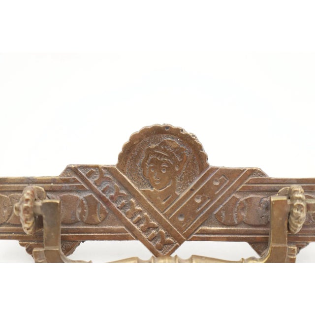 Mid 20th Century Pair of Antique Eastlake Figural Brass Dresser Drawer Pulls For Sale - Image 5 of 8