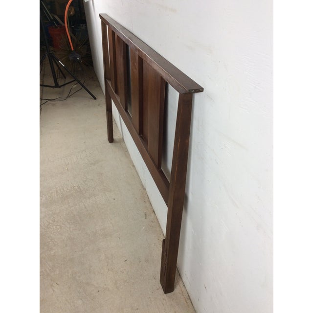 Mid Century Modern Walnut Headboard With Turned Wood Frame For Sale - Image 16 of 18