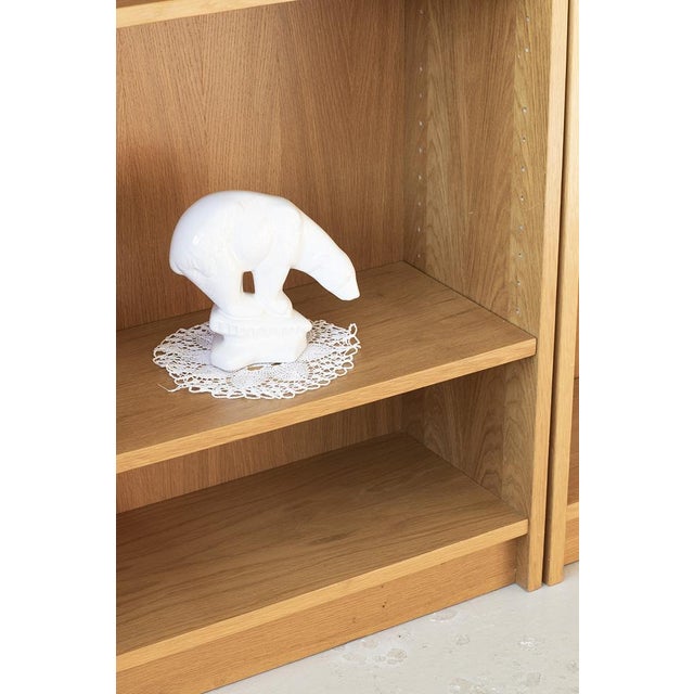 Vintage Oak Veneer Bookshelf, Set of 3 For Sale - Image 5 of 11