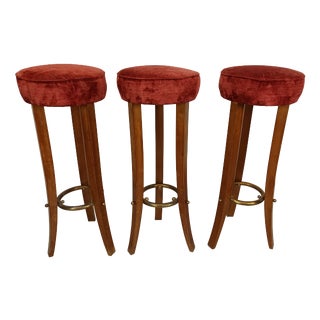 Art Deco Bar Stools, 1920s, Set of 3 For Sale