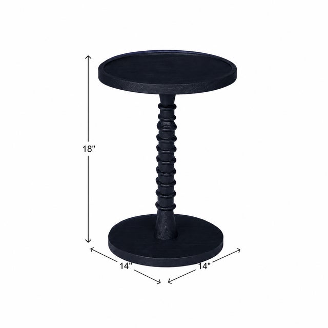 Threaded Drink Table Navy Blue For Sale - Image 10 of 10