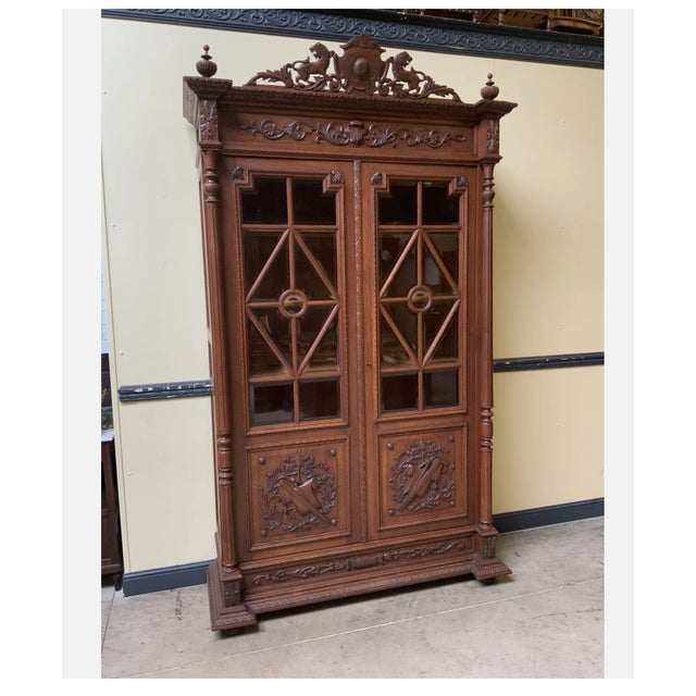 Antique Neo-Renaissance Bookcase, 1880 For Sale - Image 10 of 11