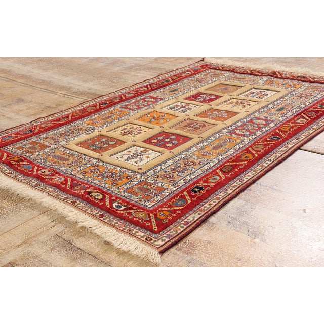 Goldenrod Vintage Persian Shiraz Rug, 03'04 X 04'11 For Sale - Image 8 of 10