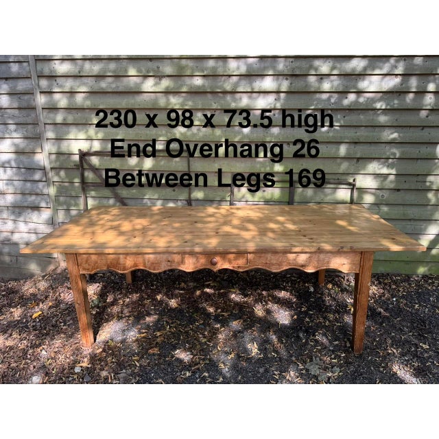 Large Farmhouse Dining Table in Pine, 1955 For Sale - Image 11 of 12