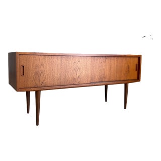 Petite Mid Century Danish Teak Credenza For Sale