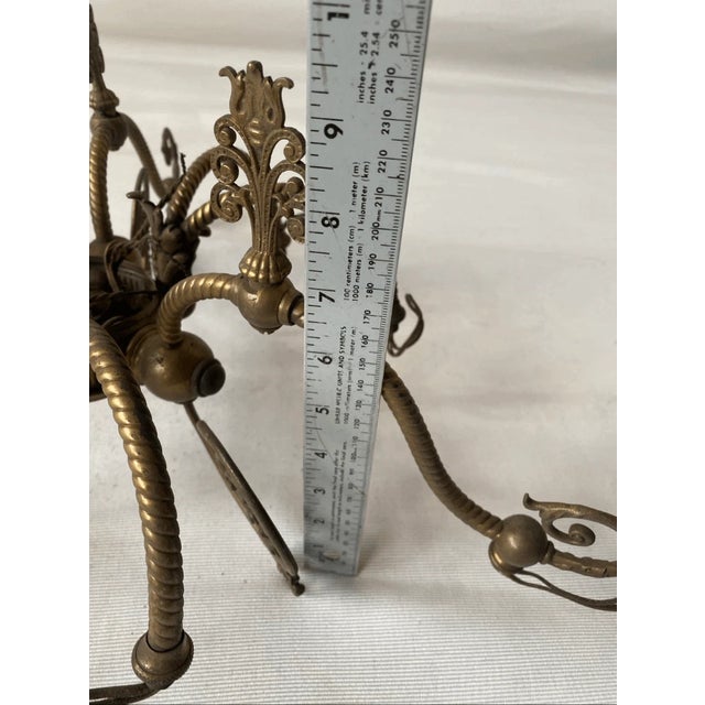 Vintage Spanish Style Chandelier Center Upper Part For Sale - Image 9 of 10