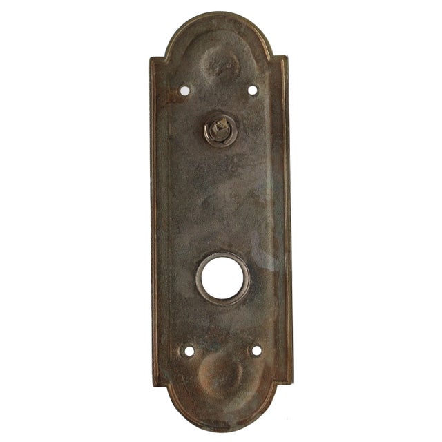 Traditional Mid 20th Century Nickel Over Bronze 7.375 In. Back Plate With Latch For Sale - Image 3 of 4