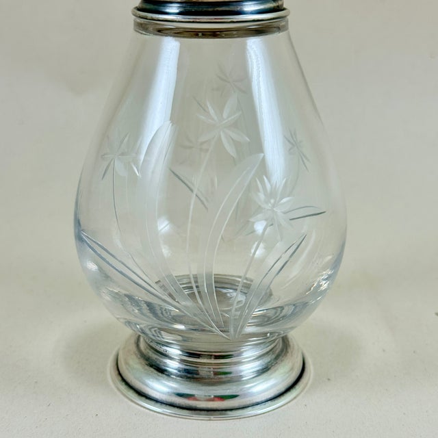 Art Deco Era Whiting & Company Sterling Silver & Etched Glass Sugar Castor For Sale In Philadelphia - Image 6 of 12