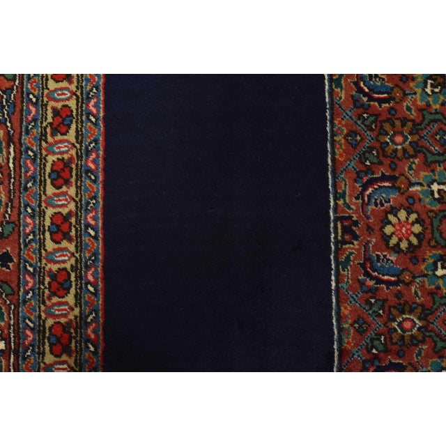 Tabriz Rug 9’10” X 12’9” Blue Wool Vintage Traditional Hand-Knotted Carpet For Sale - Image 11 of 15