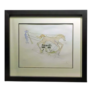 Salvador Dali Hommage Leonardo Da Vinci "Westinghouse Air Brake" H.signed Framed
