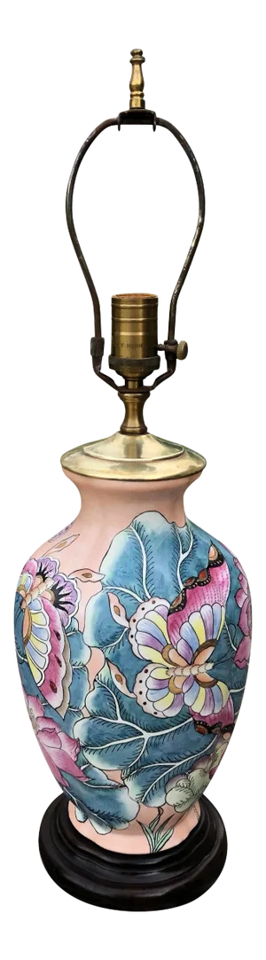 Mid Twentieth Century Tobacco Leaf Butterfly Lamp