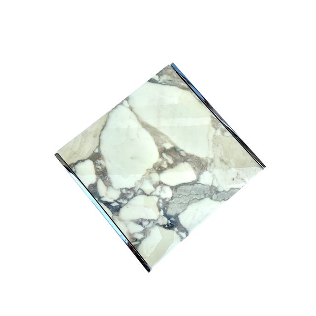 Square Coffee Table in Chrome and Onyx For Sale - Image 4 of 7